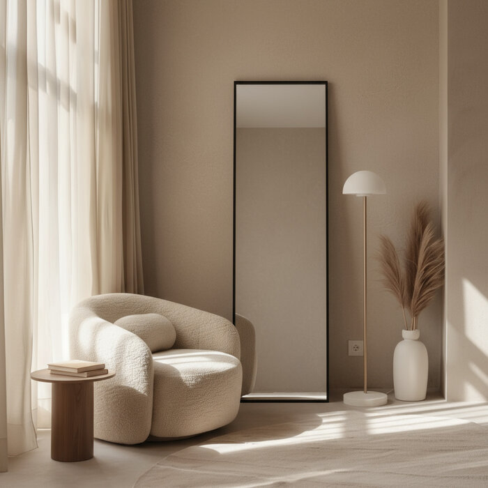 DMC  Stalen Passpiegel Avenue Met Staander 40x180 cm