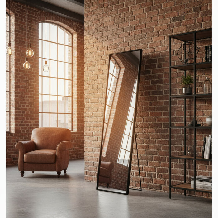 DMC  Stalen Passpiegel Avenue Met Staander 40x180 cm