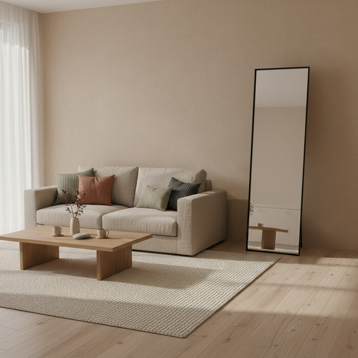 DMC  Stalen Passpiegel Avenue Met Staander 40x180 cm