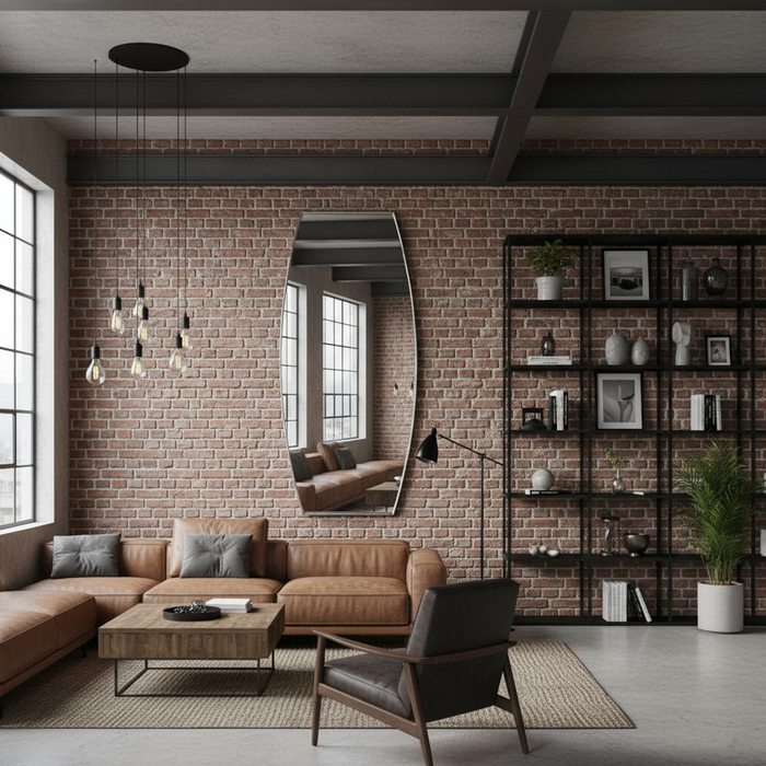 DMC  Grote Lensvormige Passpiegel Fabia Wit 80x200 cm