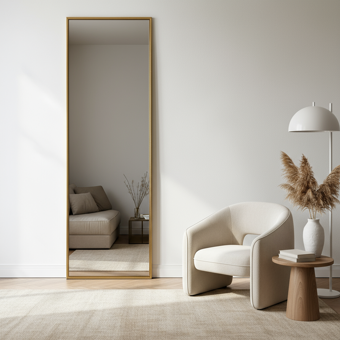 DMC  Gouden Stalen Passpiegel 60x225 cm