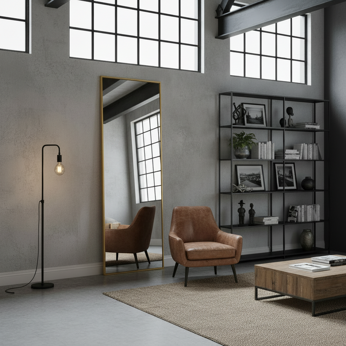 DMC  Gouden Stalen Passpiegel 60x225 cm