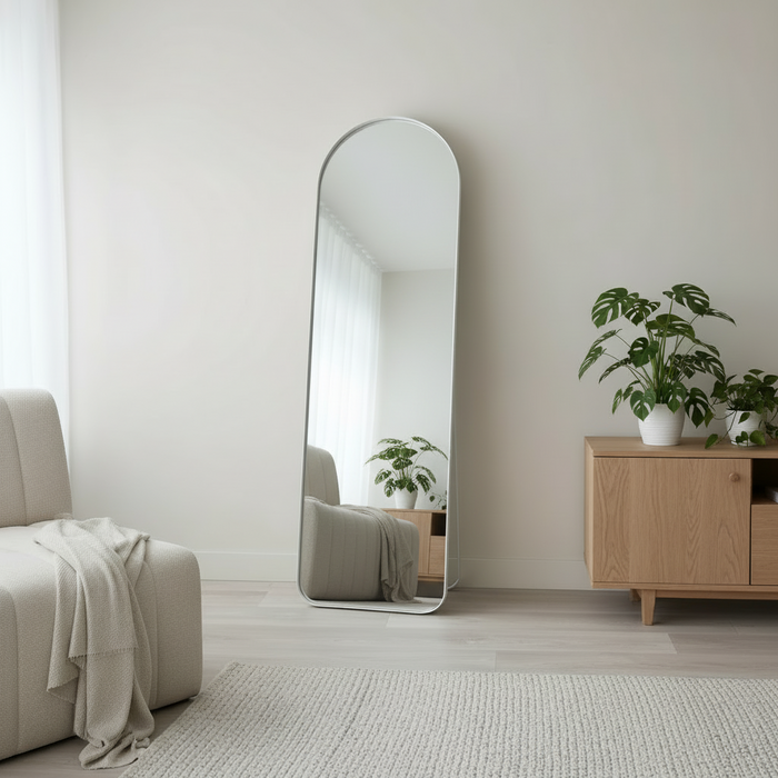 DMC  Staande Boogspiegel Isa Grijs Staal 50x160 cm