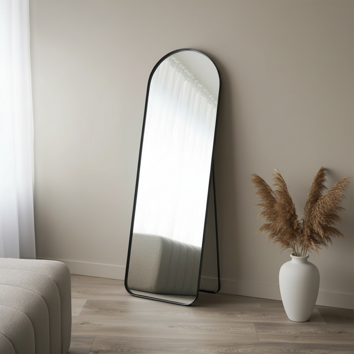 DMC  Staande Boogspiegel Isa Zwart Staal 50x160 cm