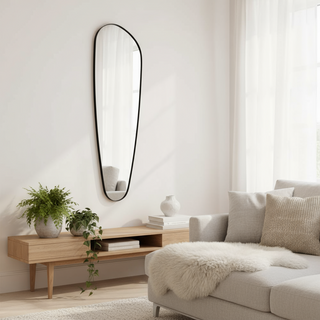 DMC  Organische Wandspiegel Madeleine Zwart 45x145 cm