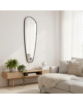 DMC  Organische Wandspiegel Madeleine Zwart 45x145 cm