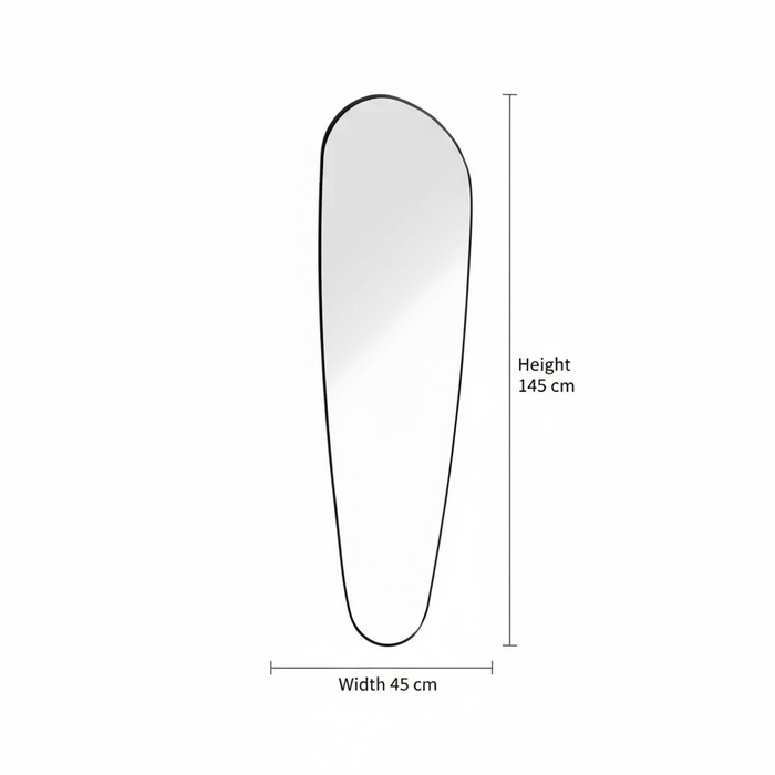 DMC  Organische Wandspiegel Madeleine Zwart 45x145 cm