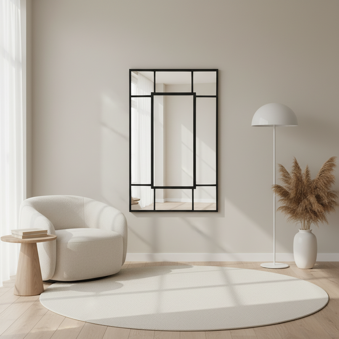 DMC  Spiegel Jasmin met Zwart Stalen Raamwerk 80x120 cm