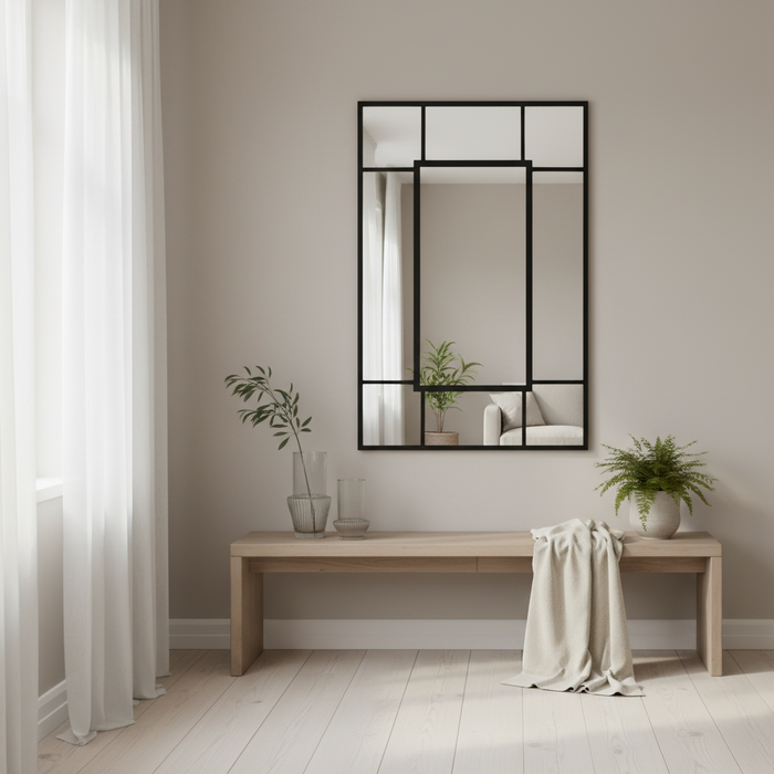 DMC  Spiegel Jasmin met Zwart Stalen Raamwerk 80x120 cm