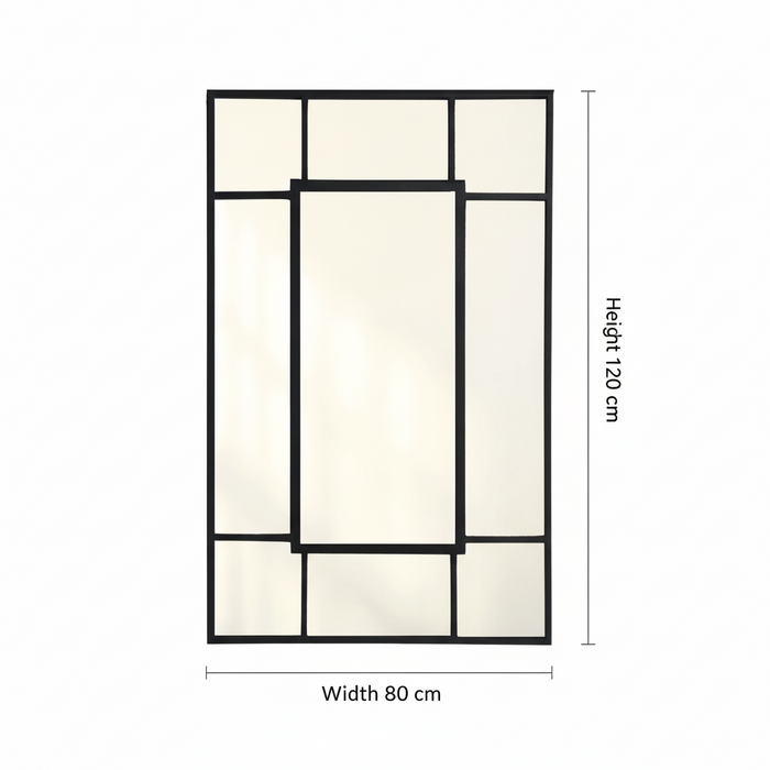 DMC  Spiegel Jasmin met Zwart Stalen Raamwerk 80x120 cm