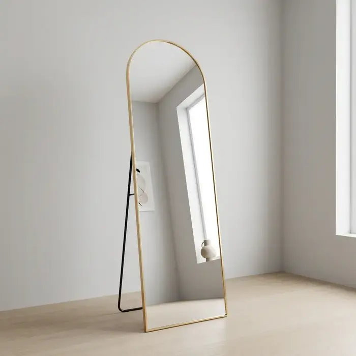 WALLMORE Boogspiegel Kaja Goud met Staander 45x160 cm
