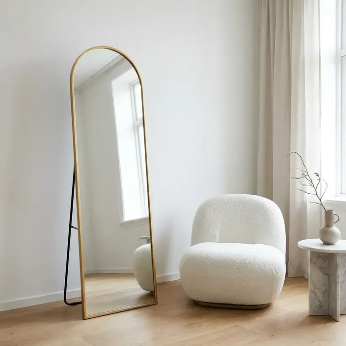 Boogspiegel Kaja Goud met Staander 45x160 cm