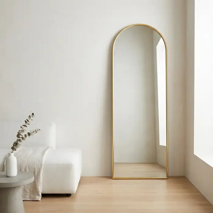 WALLMORE Boogspiegel Kaja Goud met Staander 45x160 cm