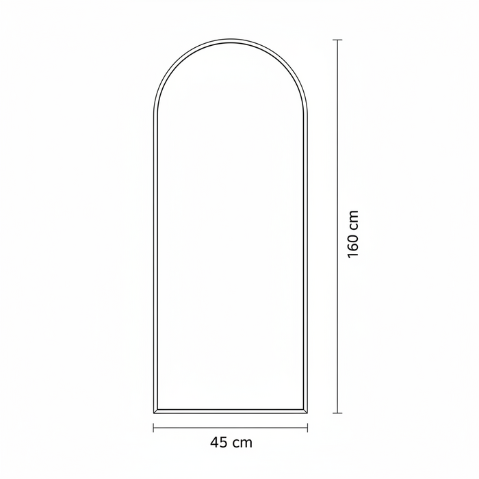 WALLMORE Boogspiegel Kaja Zwart met Staander 47x160 cm