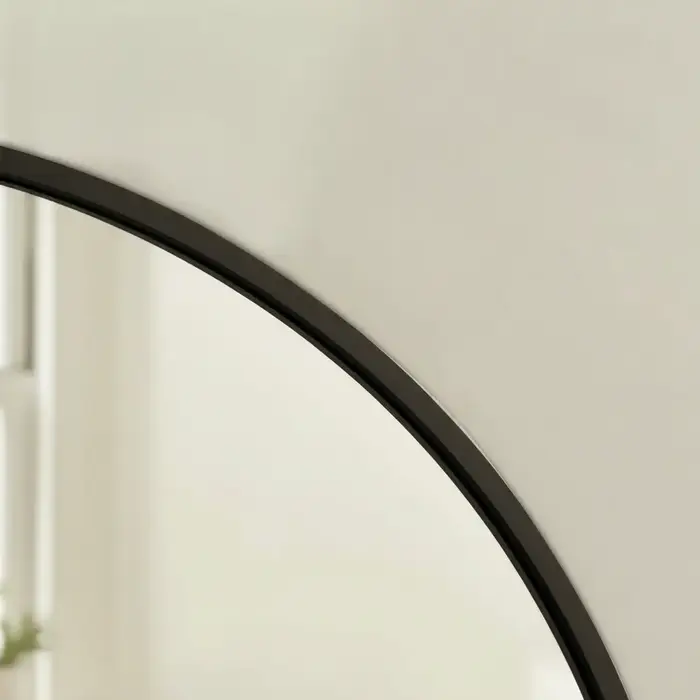 Boogspiegel Kaja Zwart met Staander 47x160 cm