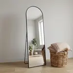 WALLMORE Boogspiegel Kaja Zwart met Staander 47x160 cm
