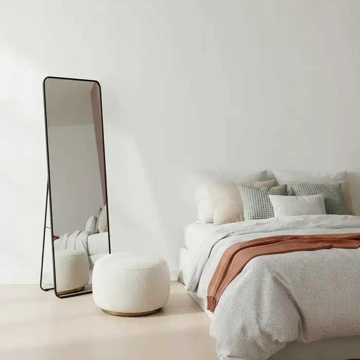 Passpiegel Jack Zwart met Staander 50x150 cm