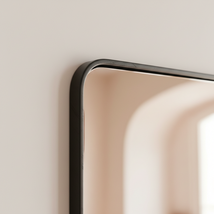 Passpiegel Jack Zwart met Staander 50x150 cm