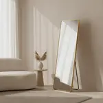 Passpiegel Jack Goud met Staander  50x150 cm