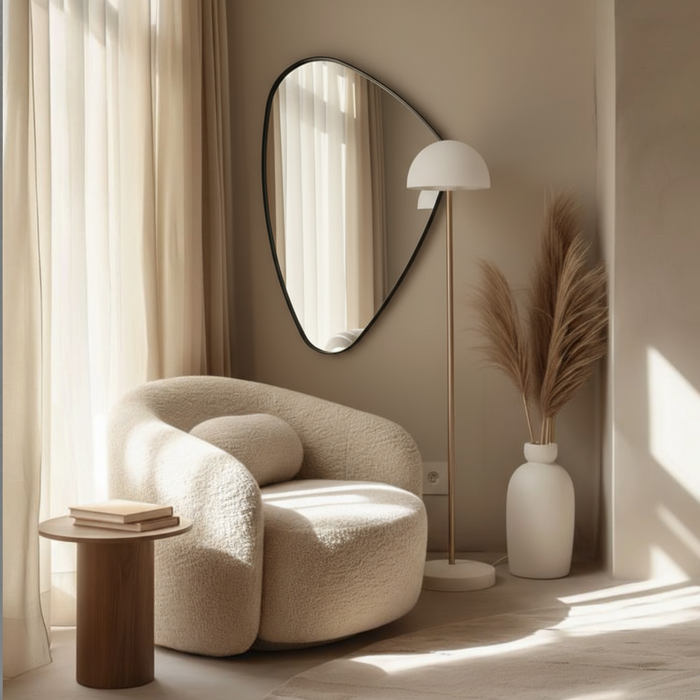 DMC  Organische Wandspiegel Evi Zwart Staal 60x91,5 cm