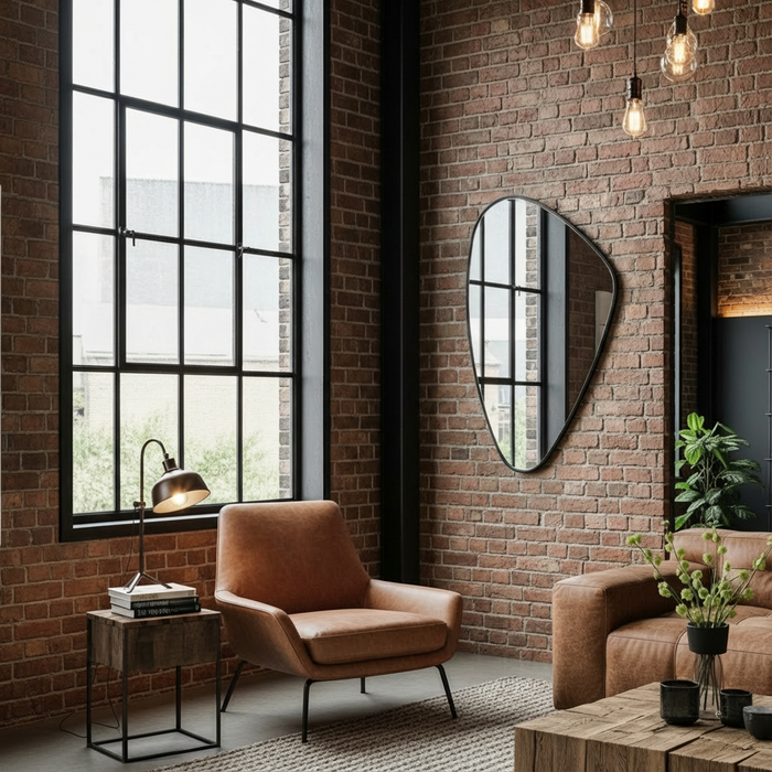 DMC  Organische Wandspiegel Evi Zwart Staal 60x91,5 cm