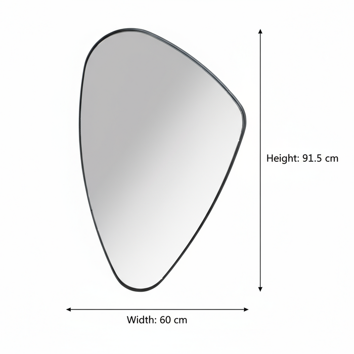 DMC  Organische Wandspiegel Evi Zwart Staal 60x91,5 cm
