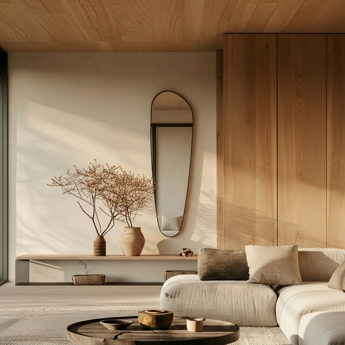 DMC  Organische Wandspiegel Madeleine Zwart 45x145 cm