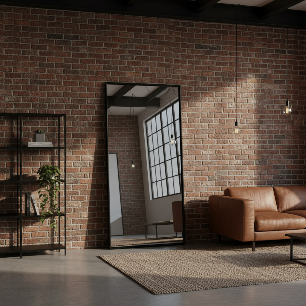 Albatros Rechthoekige spiegel met zwart frame, staande spiegel of grote wandspiegel in modern design, 140 x 50 cm groot, hoogwaardig en duurzaam glas