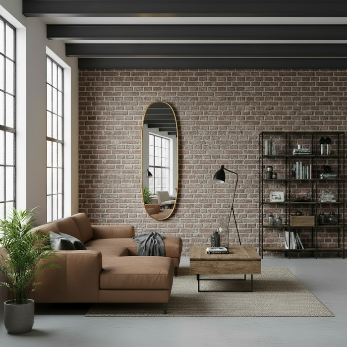 DMC  Ovale Wandspiegel Noor Goud Staal 50x170cm