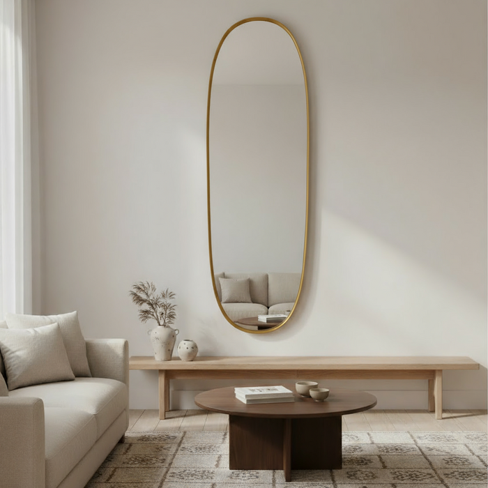 DMC  Ovale Wandspiegel Noor Goud Staal 50x170cm