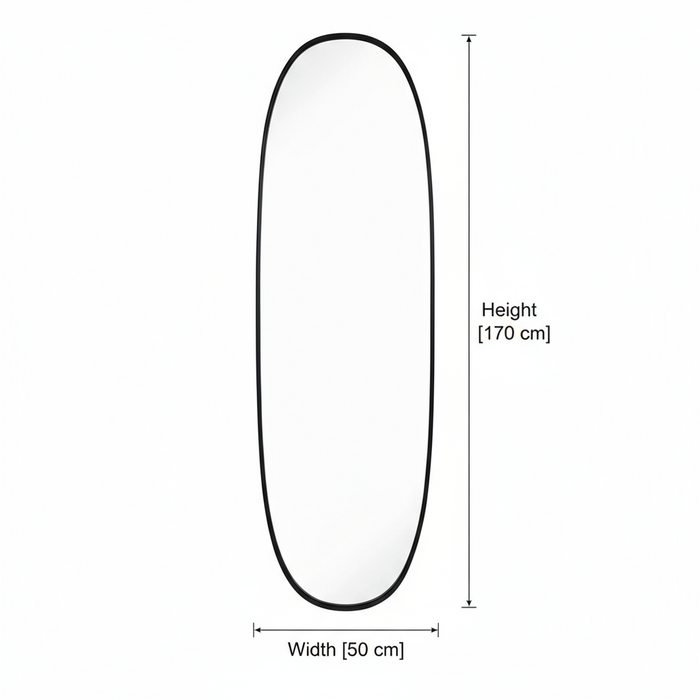 DMC  Ovale Wandspiegel Noor Goud Staal 50x170cm