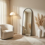 DMC  Staande Boogspiegel Isa Zwart Staal 50x160 cm