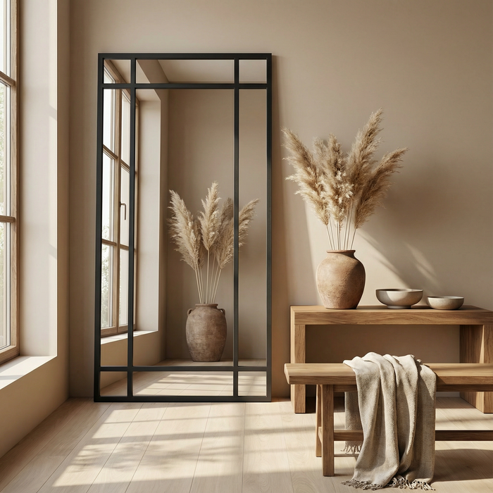 DMC  Raamwerk Spiegel Nova Zwart Staal 90x190 cm