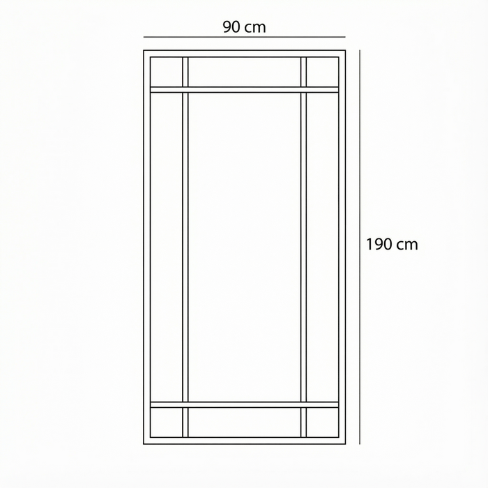 DMC  Raamwerk Spiegel Nova Wit Staal 90x190 cm