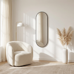 DMC  Ovale Spiegel Roma Staal Zwart 40x125 cm