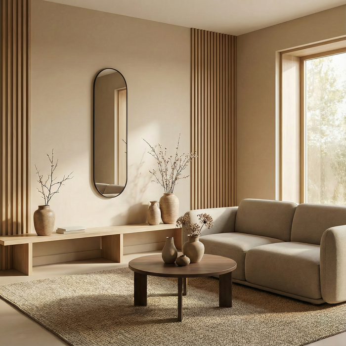 DMC  Ovale Spiegel Roma Staal Zwart 40x125 cm