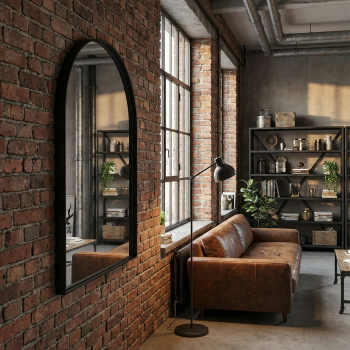 DMC  Boogspiegel Tivoli Zwart Staal 60x80 cm