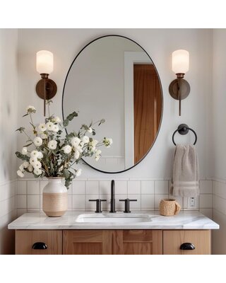 DMC  Spiegel Loft Zwart 60x80 cm | Staal & Ovaal