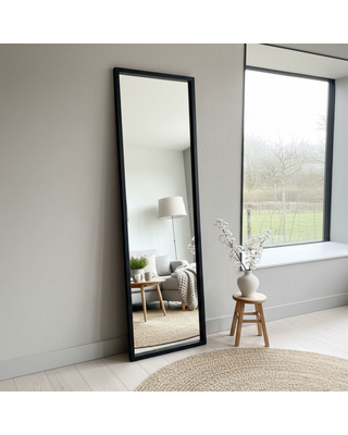 DMC  Stalen Passpiegel Olaf Zwart 46x186 cm