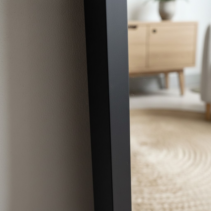 DMC  Stalen Passpiegel Olaf Zwart 46x186 cm