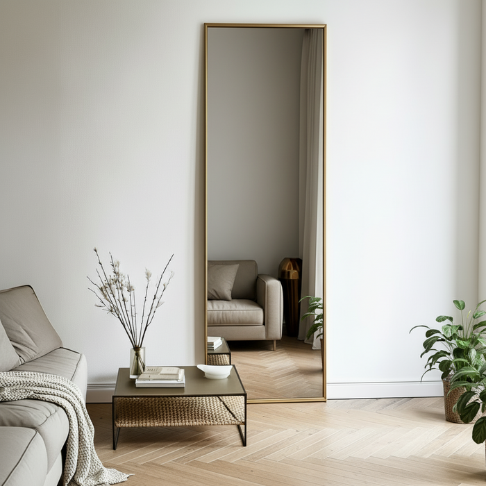 DMC  Gouden Stalen Passpiegel Golden 55x195