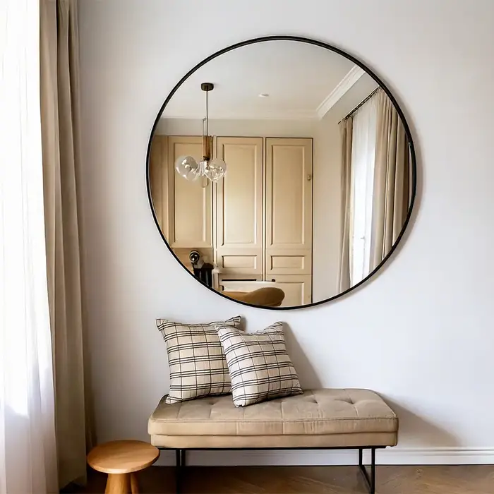 DMC  Ronde Spiegel Otis Zwart Staal |  ⌀ 110 cm