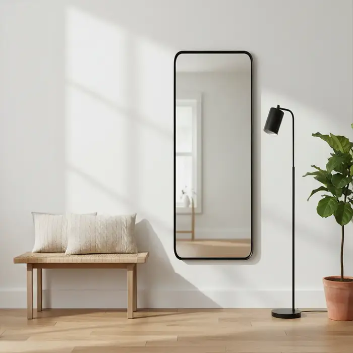 DMC  Stalen spiegel Ovalis Zwart 50x150 cm