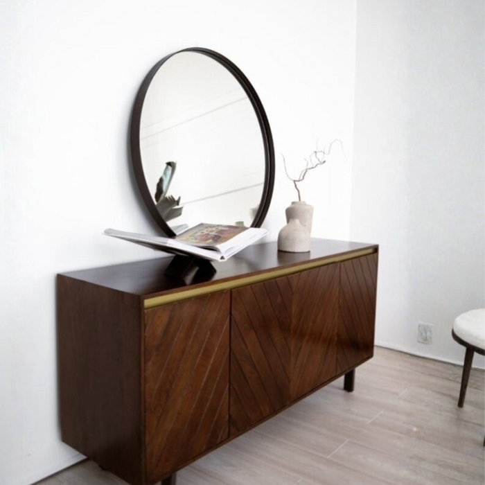 DMC  Ronde Spiegel Otis Zwart Staal  ⌀ 75 cm