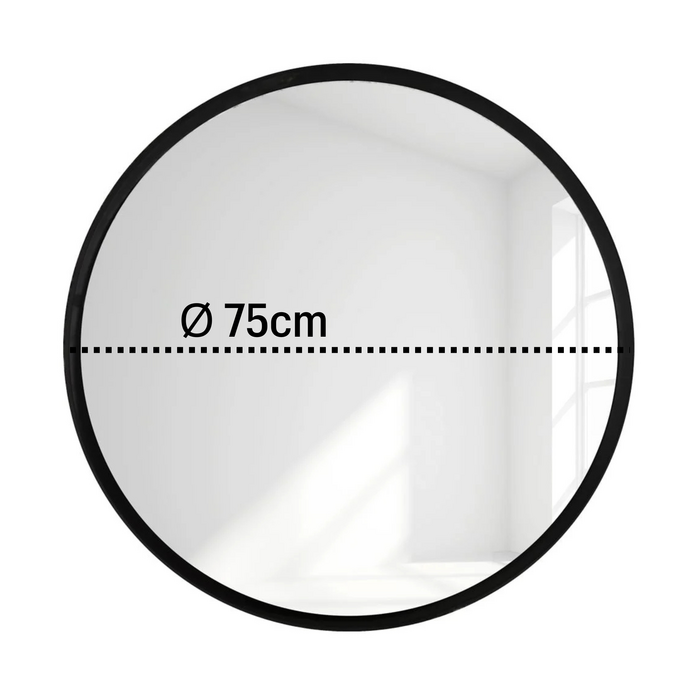 DMC  Ronde Spiegel Otis Zwart Staal  ⌀ 75 cm