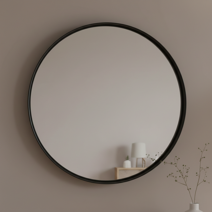 DMC  Ronde Spiegel Otis Zwart Staal  ⌀ 75 cm