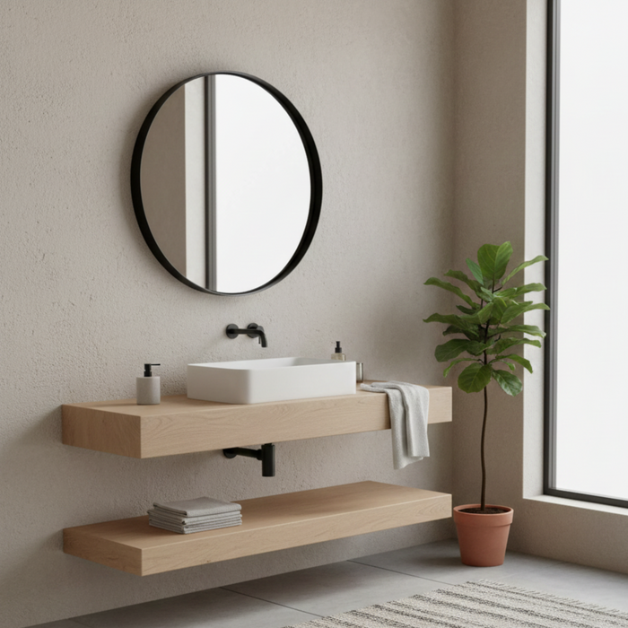 DMC  Ronde Spiegel Otis Zwart Staal  ⌀ 75 cm