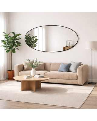 DMC  Spiegel Loft Zwart 60x130 cm | Staal & Ovaal