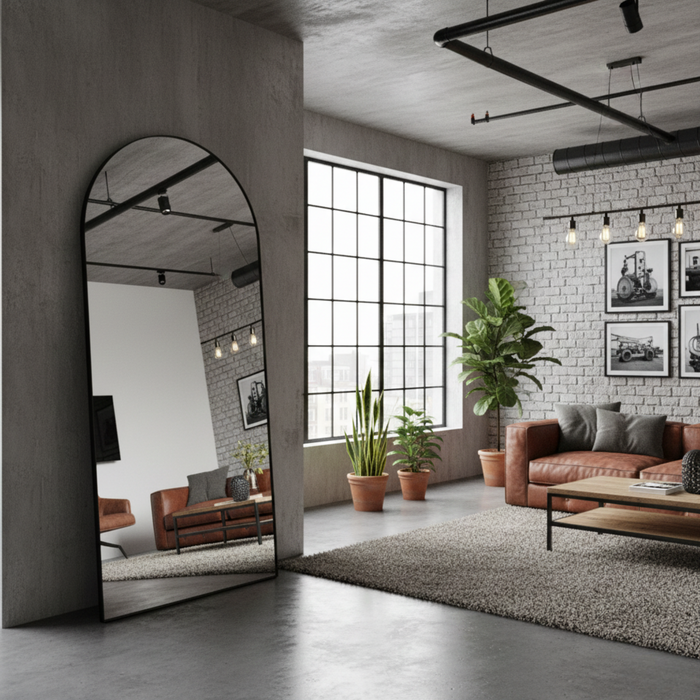 DMC  Boogspiegel Ravenna Slank Zwart Frame 80x180 cm