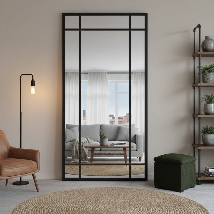 DMC  Raamwerk Spiegel Nova Zwart Staal 90x190 cm